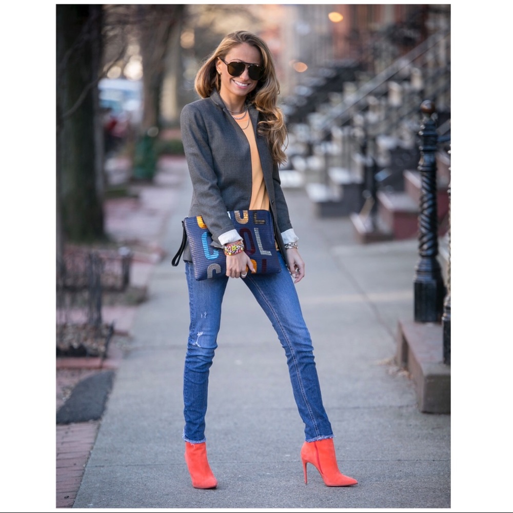 Christian Louboutin Orange Ankle Booties